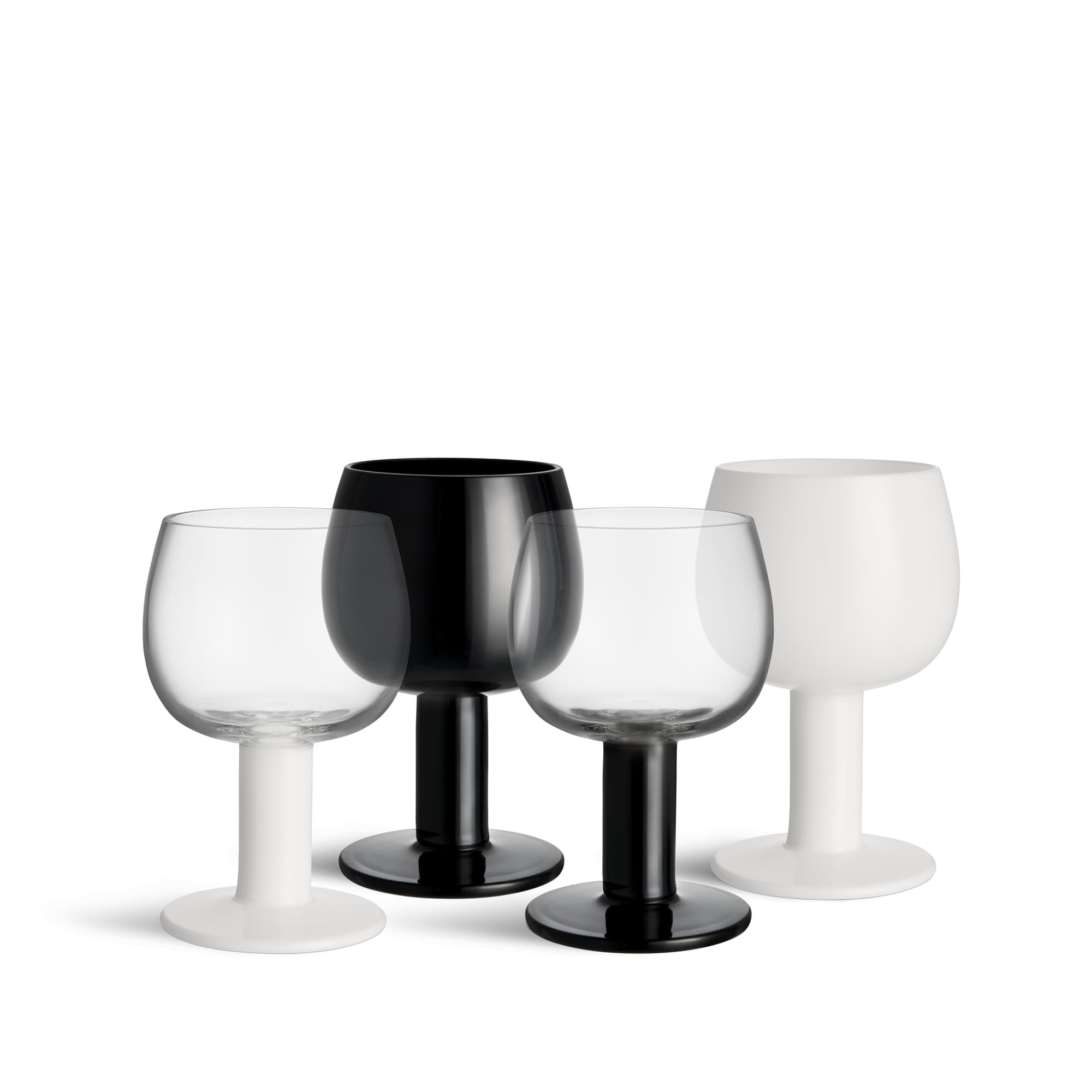 Fars Glas 40 cl hvit/svart 4-pk.